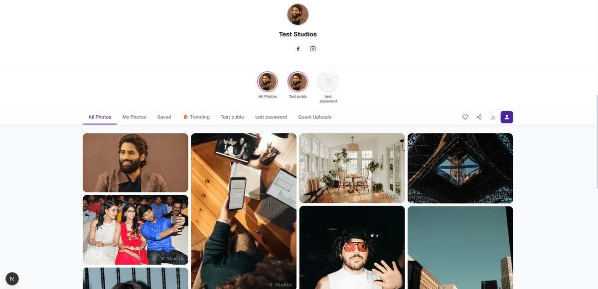 Wedding guest gallery — guests find their photos instantly